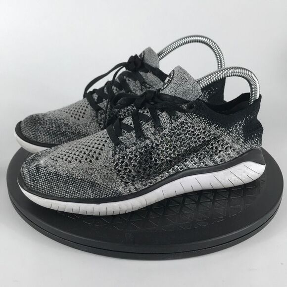 Nike Free RN Flyknit Oreo Black/White Running Shoes 942839-101 Women’s Size 7 - Picture 1 of 12
